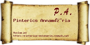 Pinterics Annamária névjegykártya