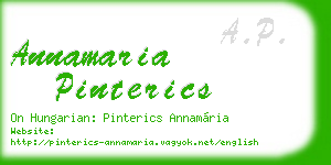 annamaria pinterics business card